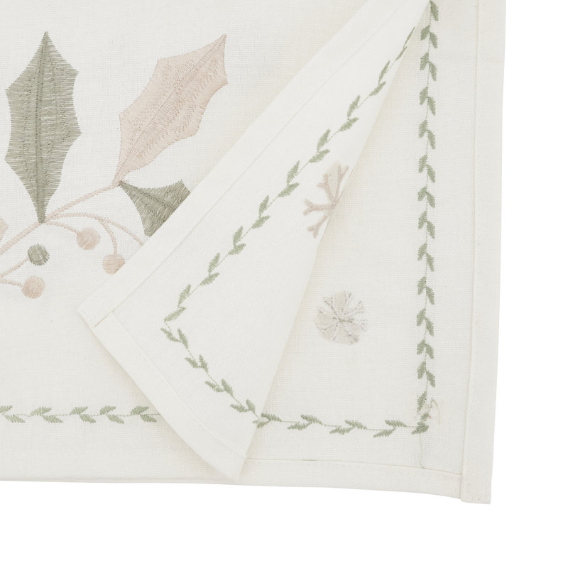Joyful Holly Leaves Table Runner
