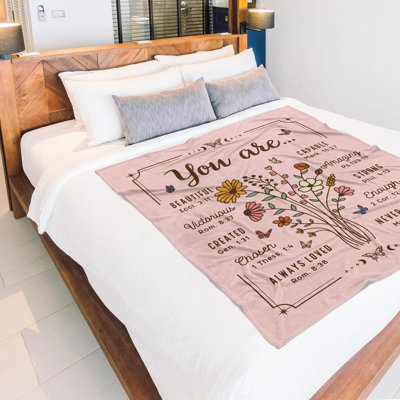 Cadeaux Chrétiens pour les femmes, jeté floral Christian, cadeaux d'anniversaire pour les femmes, amitiés, cadeau inspirant des Écritures pour un ami, une sœur, une maman, une fille (30 po x 40 po, rose)