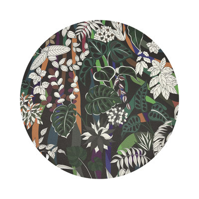 Sabi Jungle Vegan Leather Round Pebble Placemat