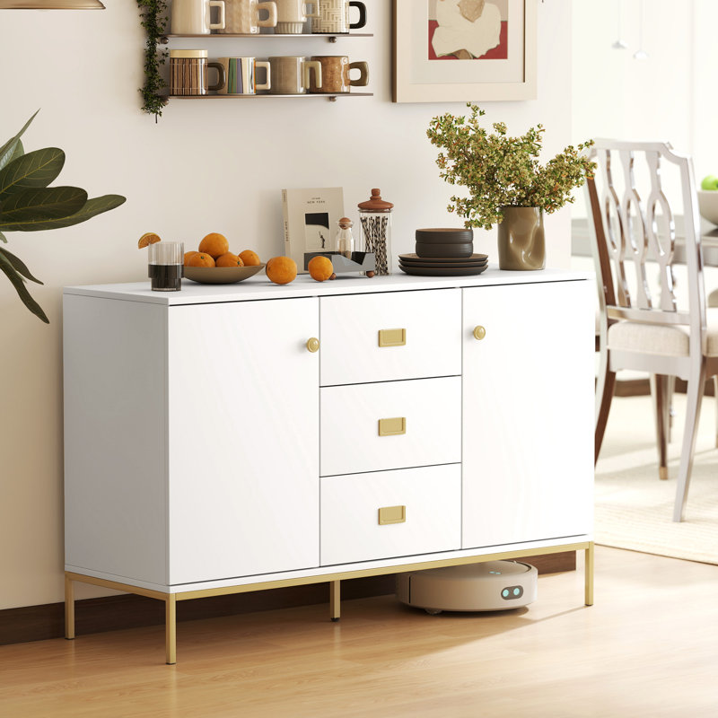 120cm Sideboard, White/Gold