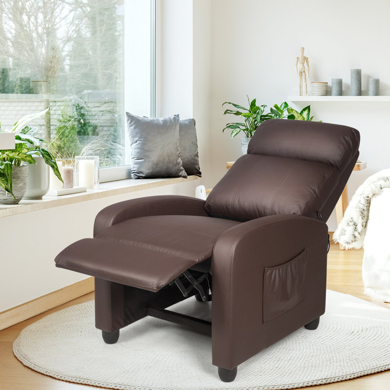 Bernuth Massage Chair, Coffee Faux Leather