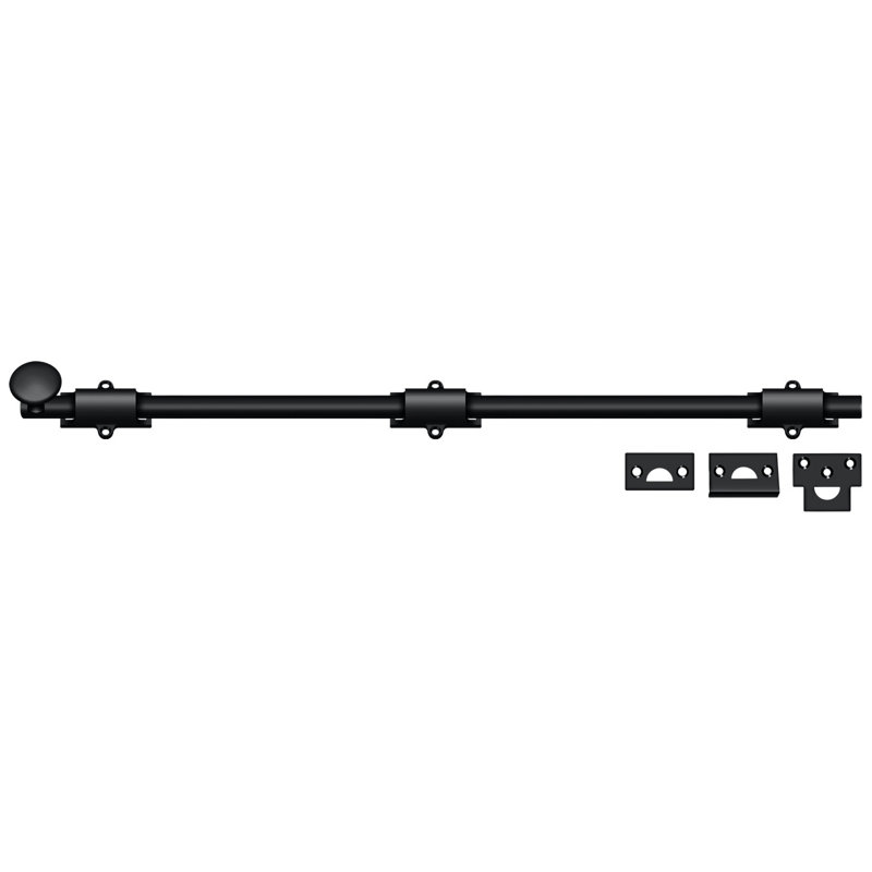 Brass Latch/Catch/Bolt, Black, 1.875" H x 24.375" W x 1.25 " D