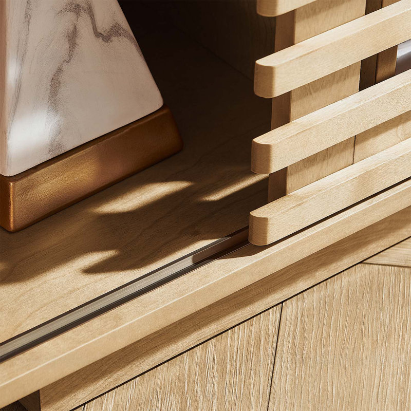 Buffet vintage avec portes coulissantes Farmhouse, Bois naturel