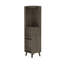 Dark Brown 1-Drawer 2-Shelf Corner Bar Cabinet