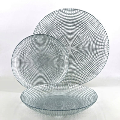 Pyle Gilded Glass Dinnerware Set of 12