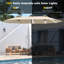 Grand parasol double 15 pi avec lumières solaires-1083733223