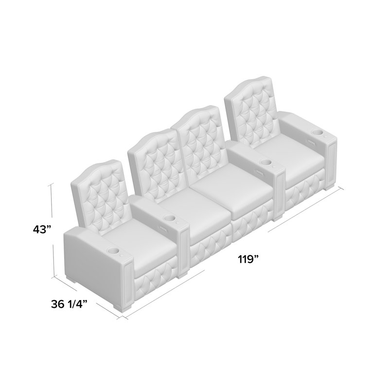 Rangée de sièges de cinéma Regal HR Series (rangée de 4), Espresso luxe