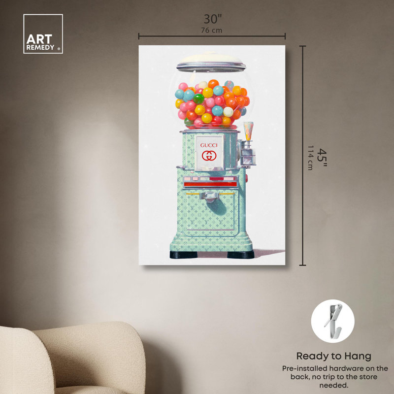 Colourful Glam Candy Machine Canvas Coquette Trendy Art by Art Remedy, Wrapped Canvas, 45" H x 30" W