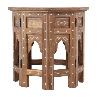 Rashmi Wood & Bone Inlay Side Table