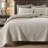 Sleep Zone California King Size Cotton Jacquard Quilt Set 3 Pieces for All Season 118 x 106 Navy Blue Plaid-116564148-116564153
