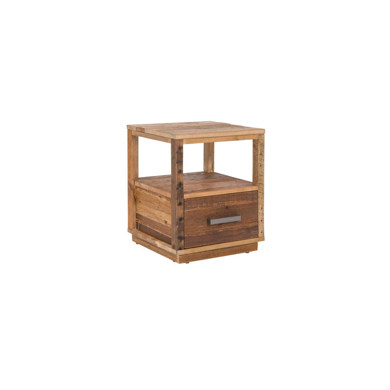 Berkley 40cm W Solid Wood Bedside Table, Light brown