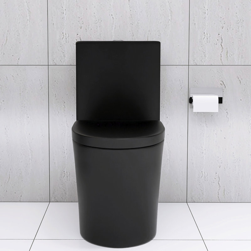 Modern Matte Black Toilet, 1.1/1.6 Dual Flush, Porcelain Material Toilet With , Bathroom Aesthetic, Matte Black