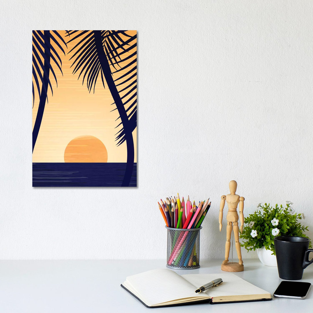 Golden Sunset by Modern Tropical - Wrapped Canvas Print