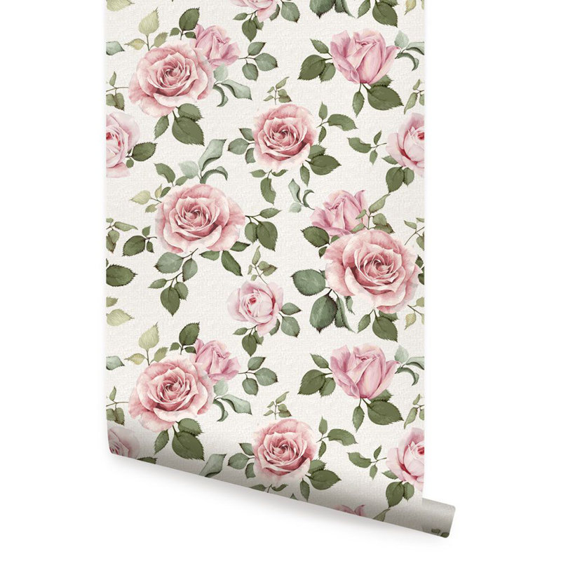 Panneau de papier peint adhésif et adhésif à peindre rose Hoehne, Beige, L 2 pi x L 18 pi