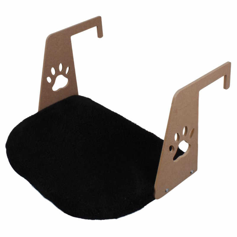 Cozy Cat Bed, 100% Welsoft Fabric, Black, 20.5 x 13.8 x 5.9 inches | Durable MDF with 0.3 inch Thickness | Comfortable Sponge Padding, for Pets to Rest & Relax, Stylish Design for Cat Lovers