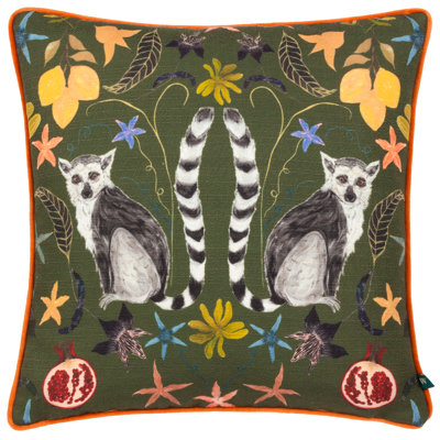 Aretin Floral Green Square Throw Cushion
