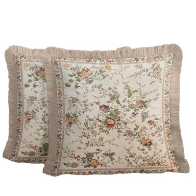 Housse de coussin à franges Vintage Floral