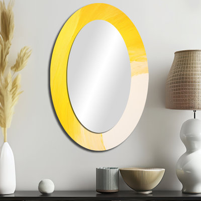 Yellow Chroma Curve - Miroir mural jaune traditionnel