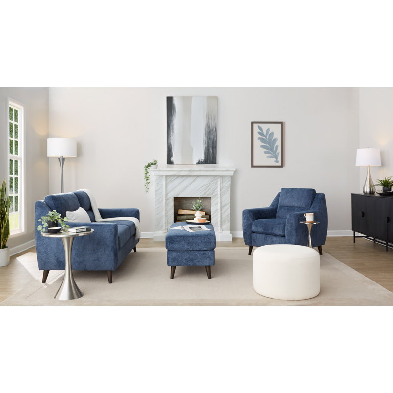 Carly Upholstered Sofa, Blue