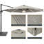 Parasol de patio en porte-à-faux octogonal à éclairage décalé à DEL de 11 pi Deaijah avec contrepoids inclus, parasol d'extérieur à suspendre avec manivelle, protection contre les rayons UV toutes saisons pour terrasse de jardin-431877129