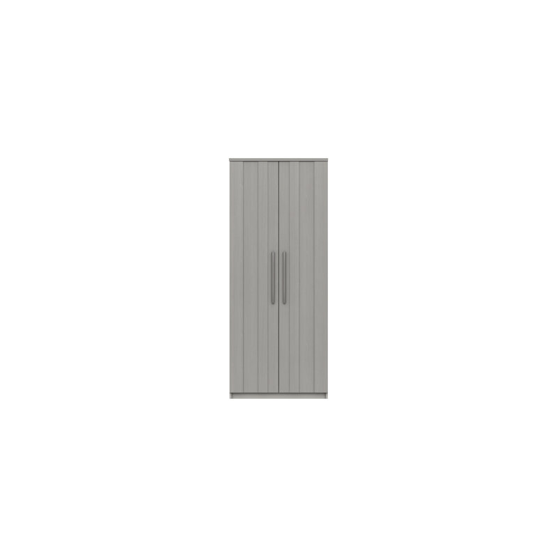 Mcginley 2 Door Manufactured Wood Wardrobe, Light Grey