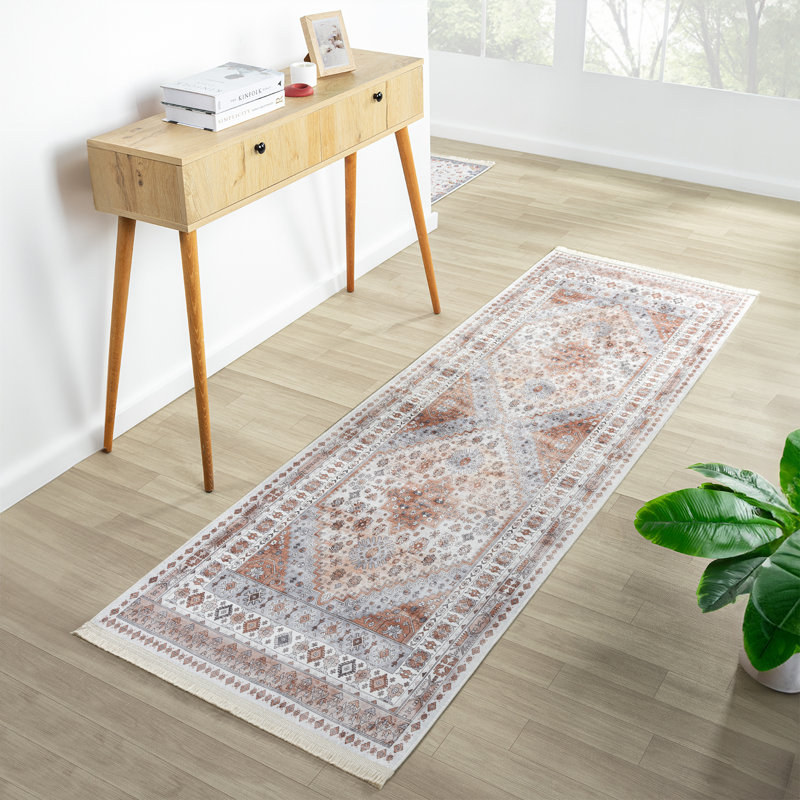 Tapis rectangulaire Daibhidh avec envers antidérapant, Tapis de couloir 2 pi x 10 pi