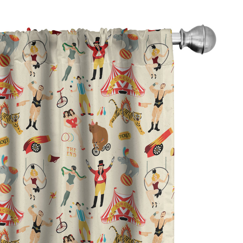 Circus Semi-Sheer Rod Pocket Sliding Panel, 28" x 84"