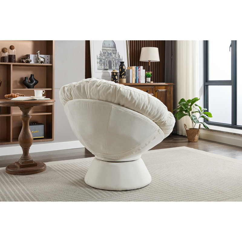 Fauteuil d'appoint pivotant, fauteuil demi-tonneau pivotant à 360 °, fauteuil Papasan pour le salon, la chambre à coucher