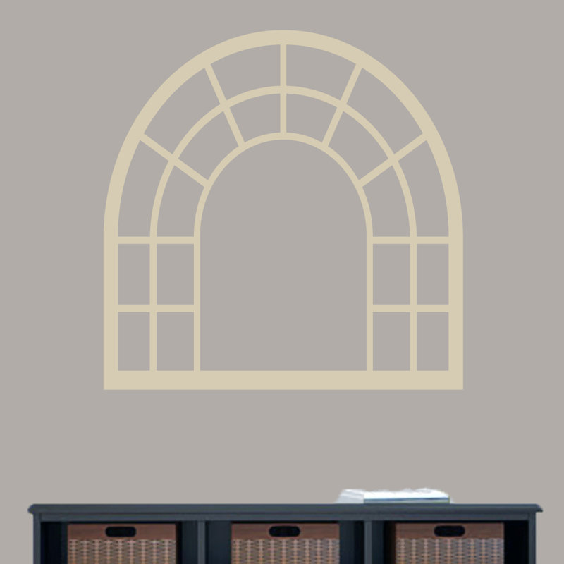 Décalcomanie murale cadre de fenêtre arched, Beige clair