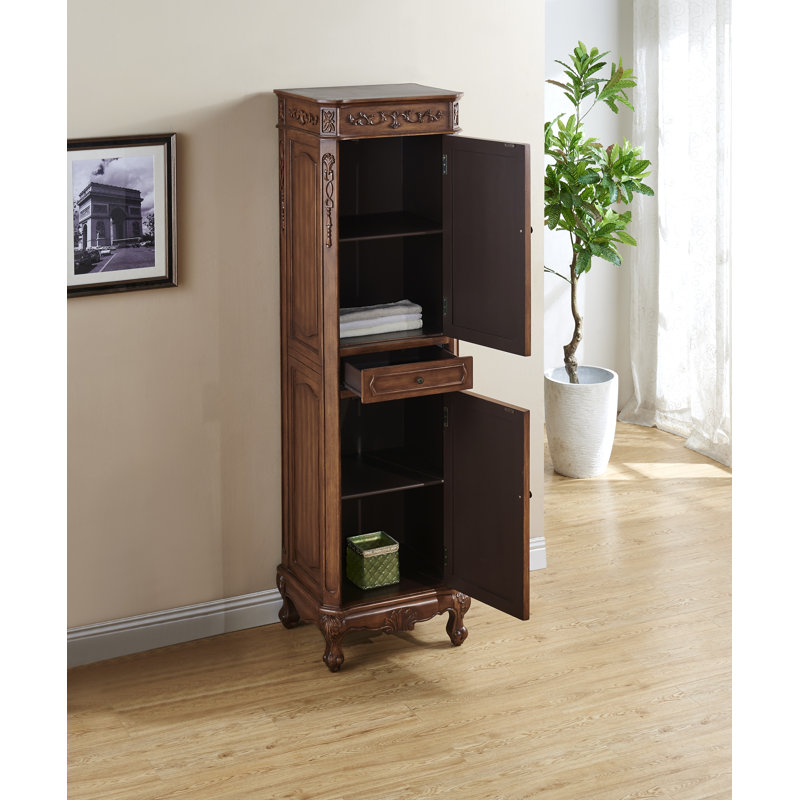 Armoire à linge Burnet l 21 po x H 73 po x P 18 po, Teck