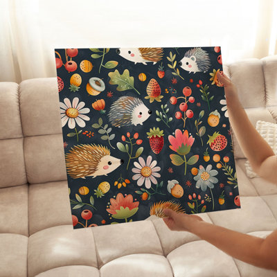 Animals Hedgehog Pattern IV Cottage Unframed Art Print