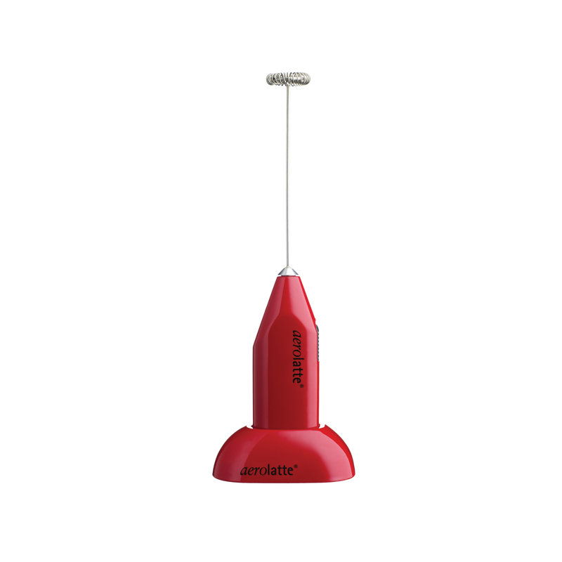 Mousseur à lait Aerolatte avec support de comptoir, mousseur sans vapeur Original, rouge, Noir