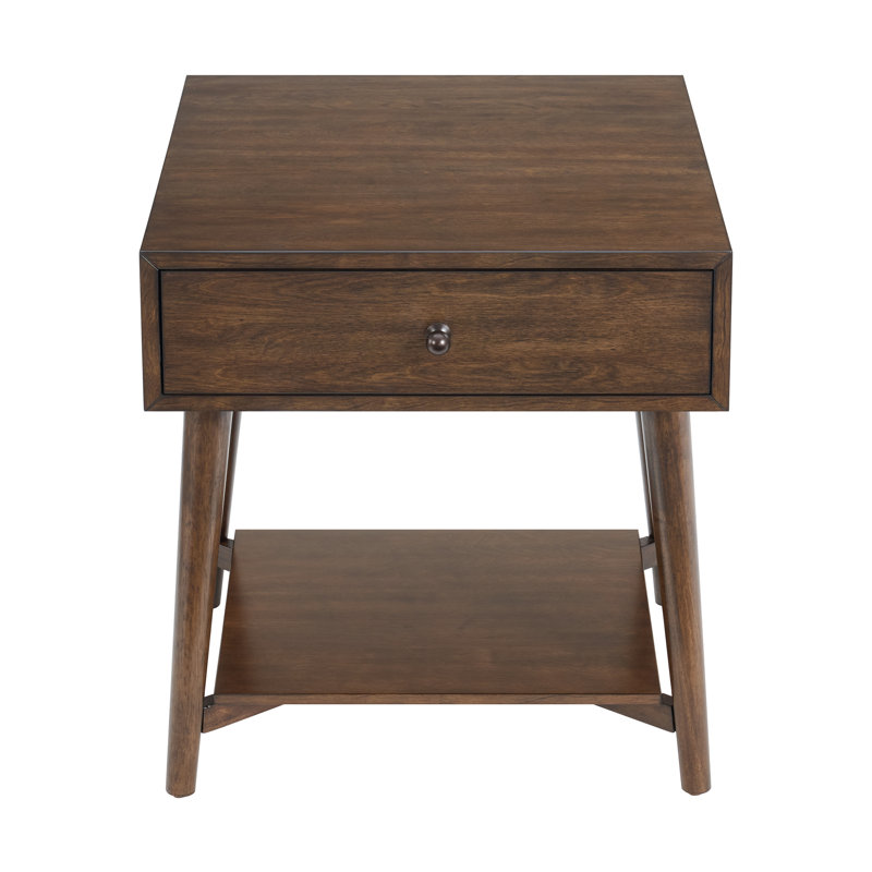 Temaraia End Table with Storage, Walnut