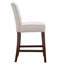 26" Stool - Tan Upholstery, Wood Finish, Button Back, Bronze Kick Plate, Assembly Tools Provided Counter With Tuft Legs, Required
