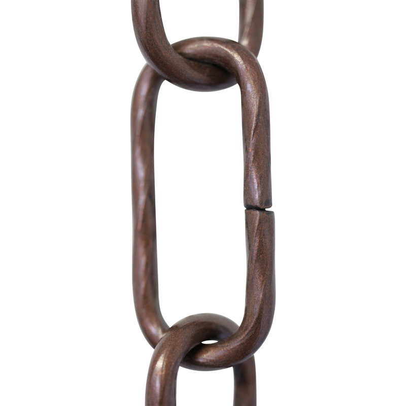 Round Decorative Solid Steel Twist Rope Link Fixture Chain or Chain Break 98 Feet, Antique Copper