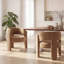 Fauteuil de salle à manger rembourré en velours de 33 po de largeur-2051324105