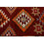 Chemin de table Kilim turc rétro vintage avec motif géométrique unique pour les maisons et les bureaux - rouge / orange