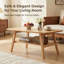 Table basse Mid-Century moderne avec coins arrondis et tablette de rangement-1271255410
