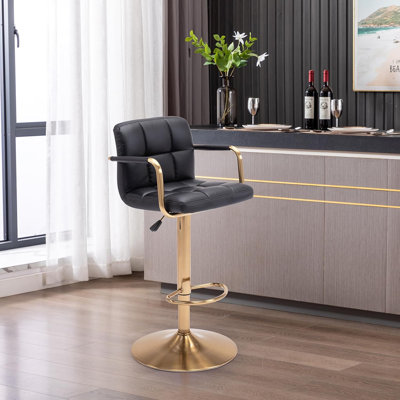 Tabouret de bar carré en cuir Vogue Furniture Direct