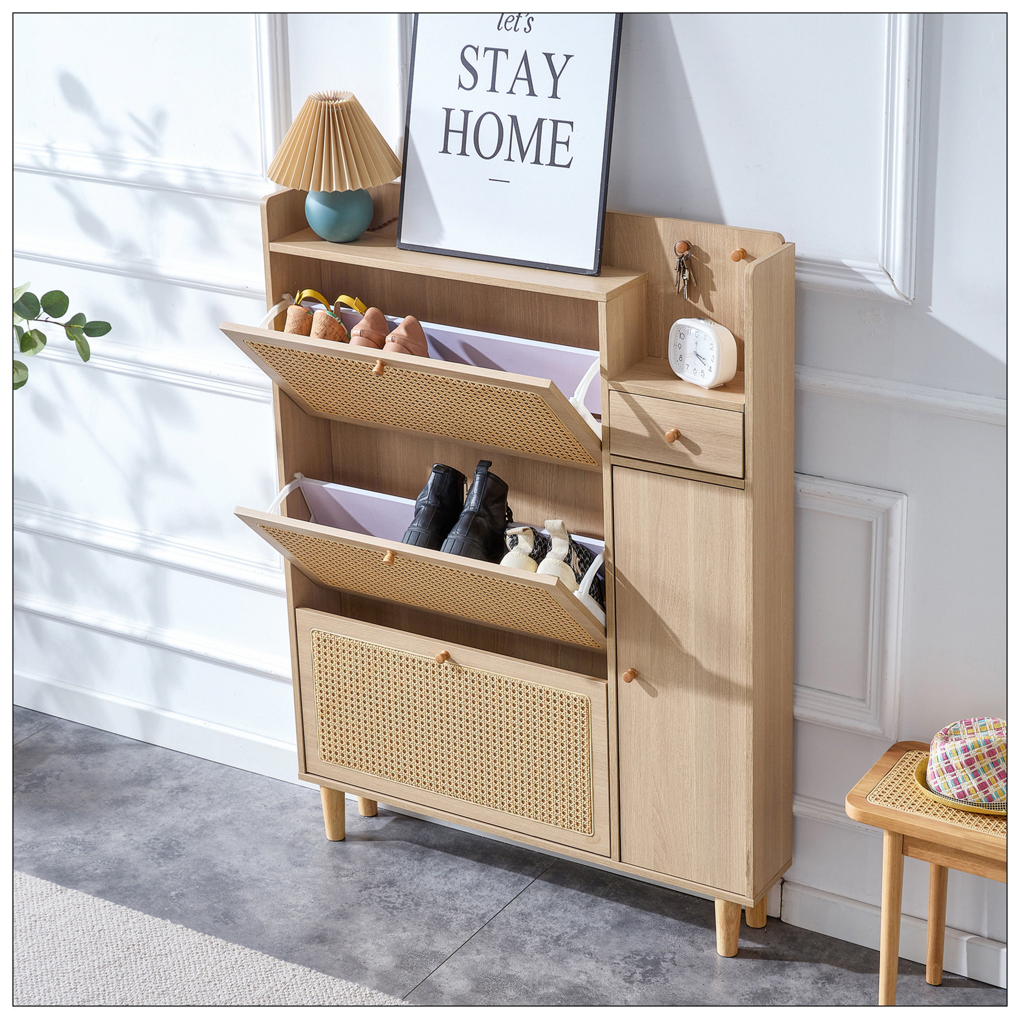 Image result for Bayou Breeze Modern Minimalist Storage Cabinet MDF Bed Top Cabinet ...