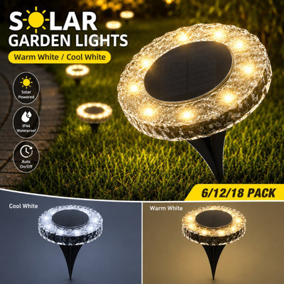 8-LED Outdoor Solar Small-sized Floor Lamps, IP44, Solar Garden Lights, LED Landscape Lights, Suitable for Lawns, Courtyards, Decks, Terraces, Walkways, And Walkway Lighting