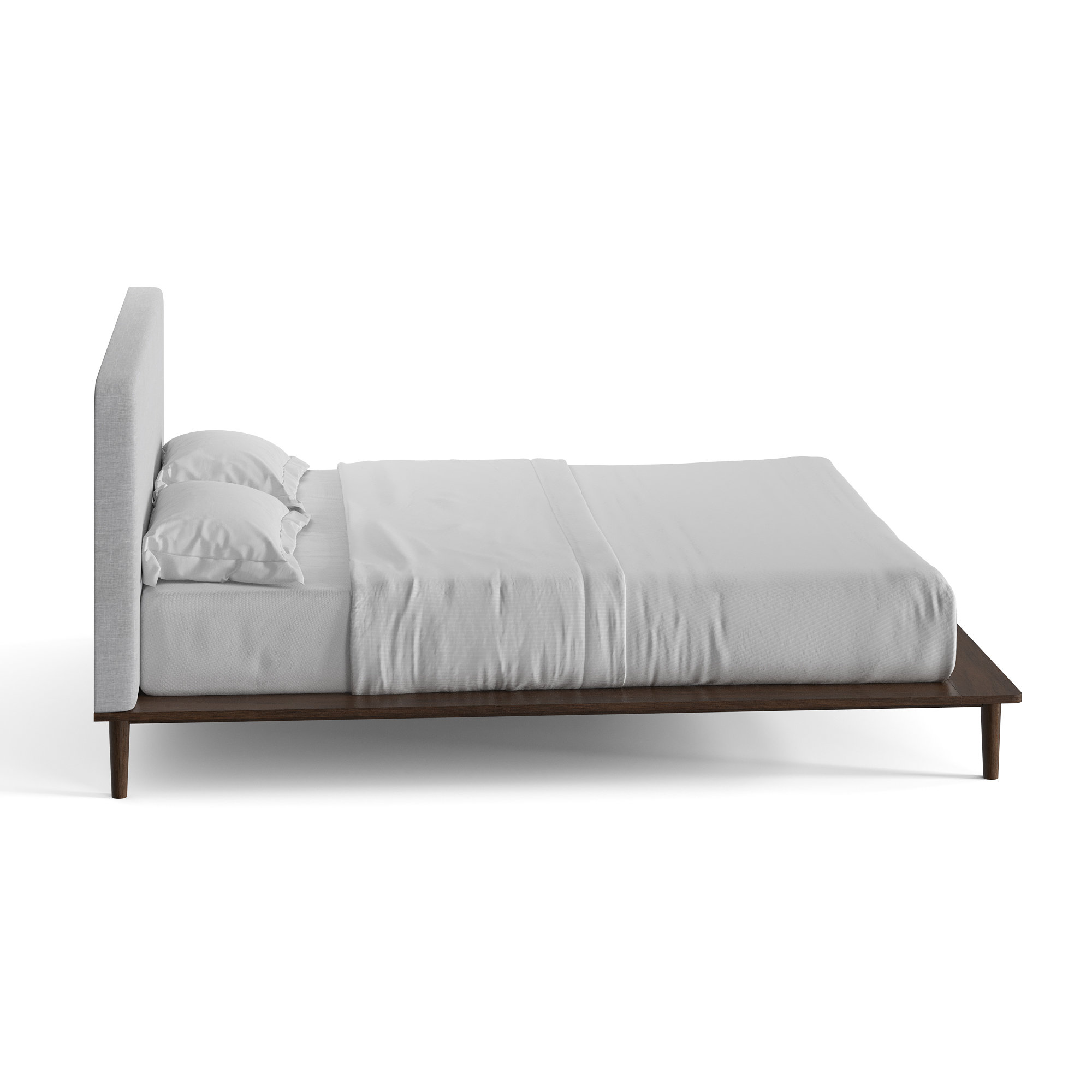 Alab Upholstered Bed, King, Walnut