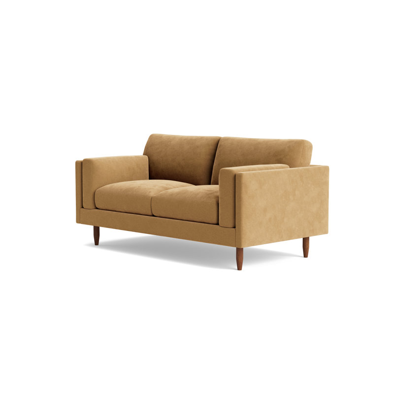 Skinny Fat Loveseat (70"), Performance Velvet - Nutmeg