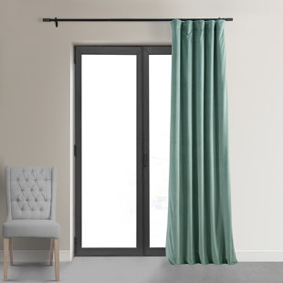 Olivia Signature Thermal Lined 100% Blackout Velvet Curtains for Bedroom & Living Room Curtains Single Panel Window Curtains