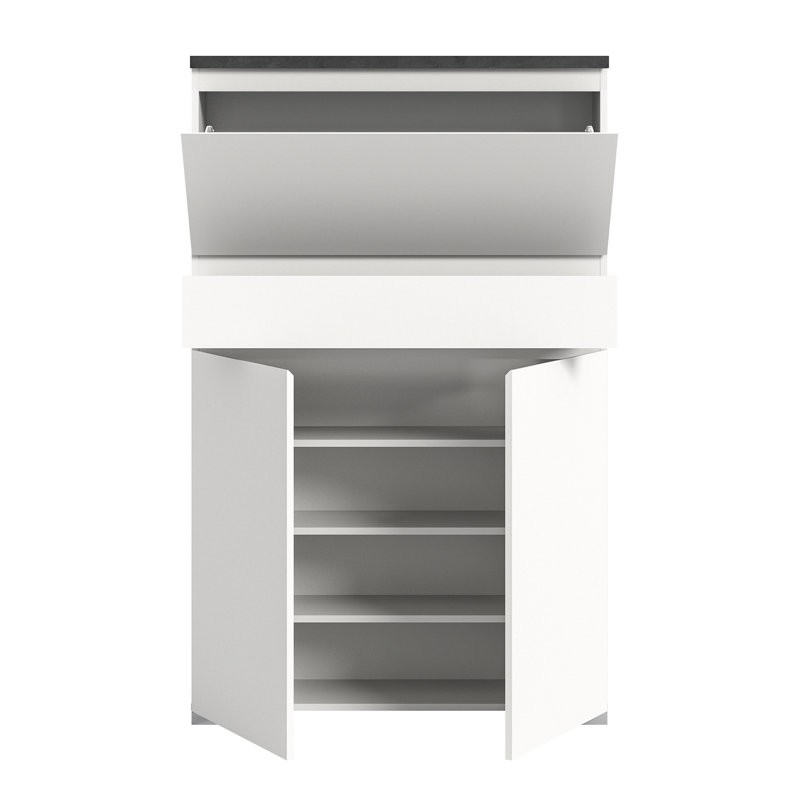 Shoe Cabinet, Black/White