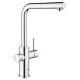 Blue Pull Out Single Handle Kitchen Faucet with Accessories