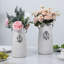 2 Piece White Ceramic Table Vase Set