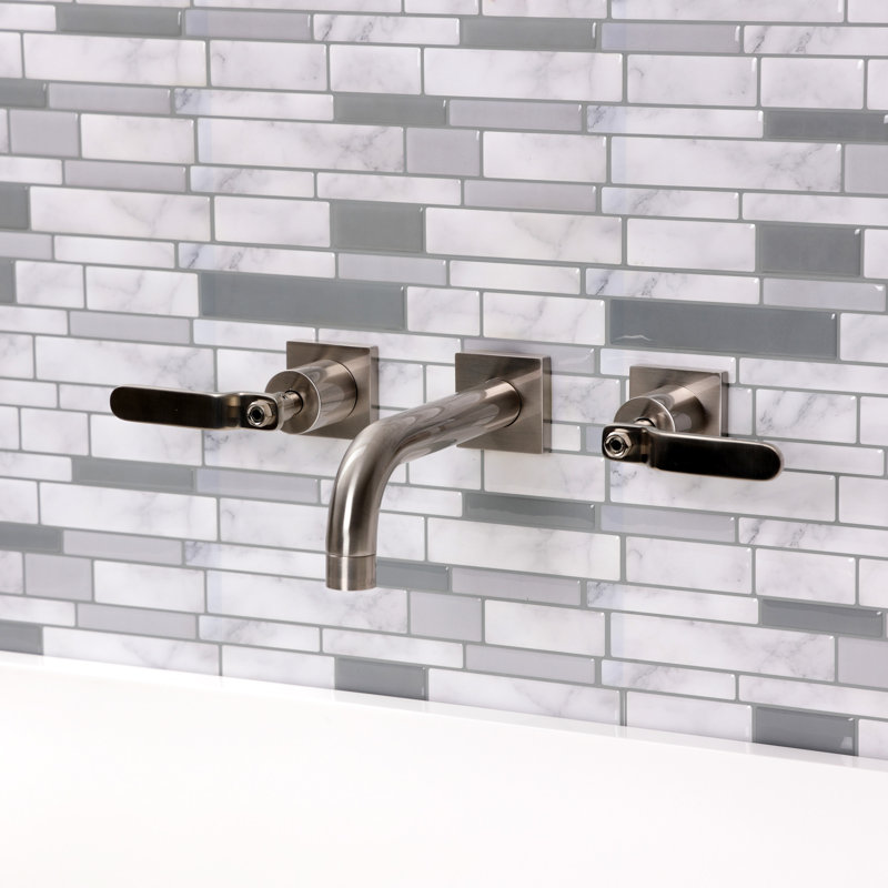 Robinet de salle de bain mural Whitaker, Nickel brossé