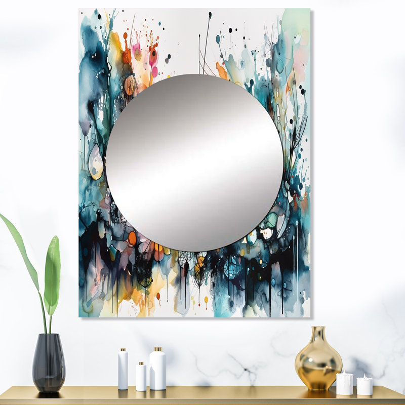 Uvie captivant Boho Dance II - miroir mural abstrait, miroir décoratif moderne, impression d'art en métal, 40 po x 30 po