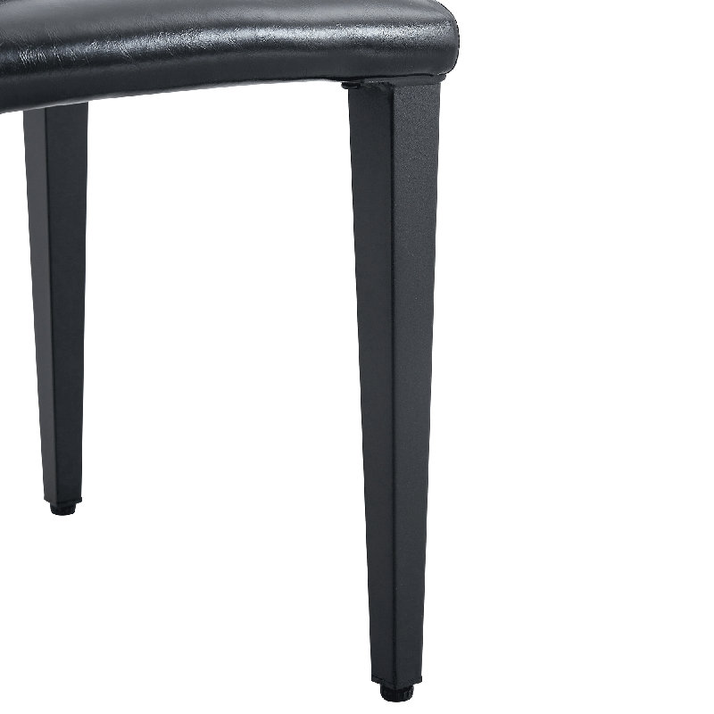 Ensemble de table et de chaises.Une table de salle à manger circulaire de couleur moderne épissée de 47,3 pouces de diamètre - rangement double couche.Avec 4 chaises de salle à manger en polyuréthane noir, simples et polyvalentes, confortables et accompagnées.